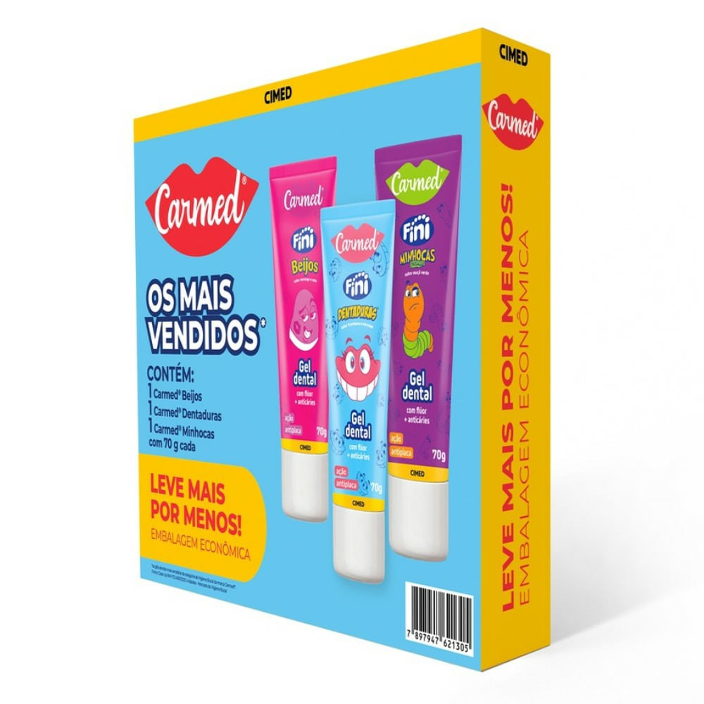 KIT 3 GEL DENTAL CARMED CIMED