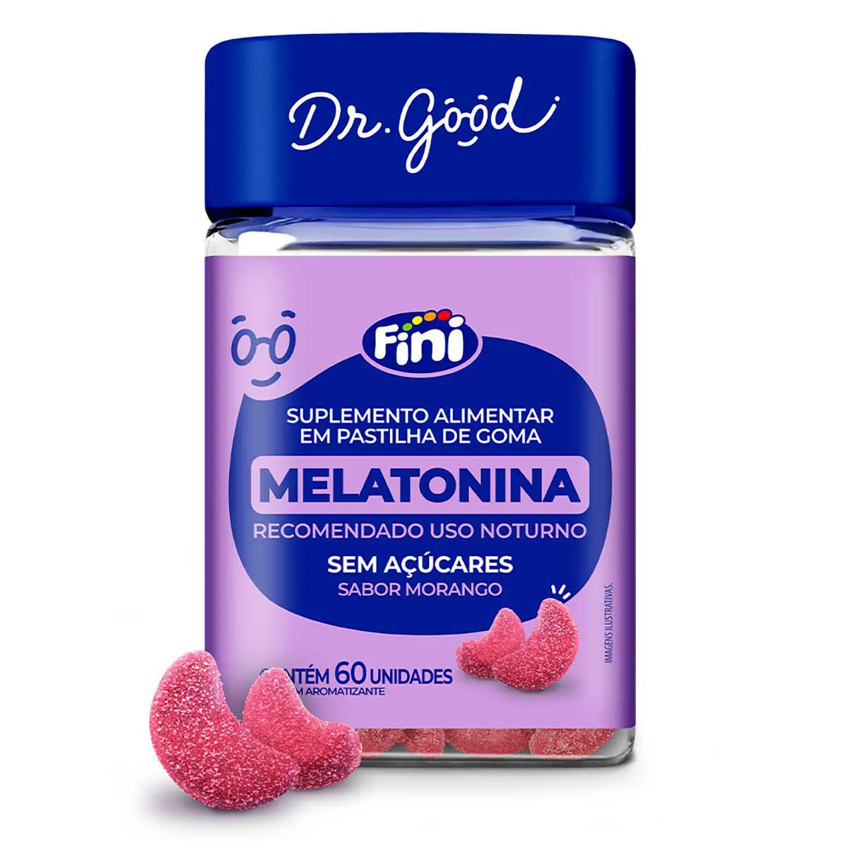MELATONINA GOMA MORANGO FINI DR. GOOD 60UN