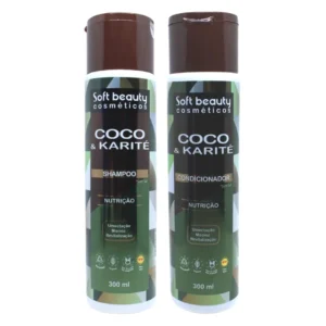 KIT SHAMPOO + CONDICIONADOR COCO & KARITÉ 300ML SOFT BEAUTY