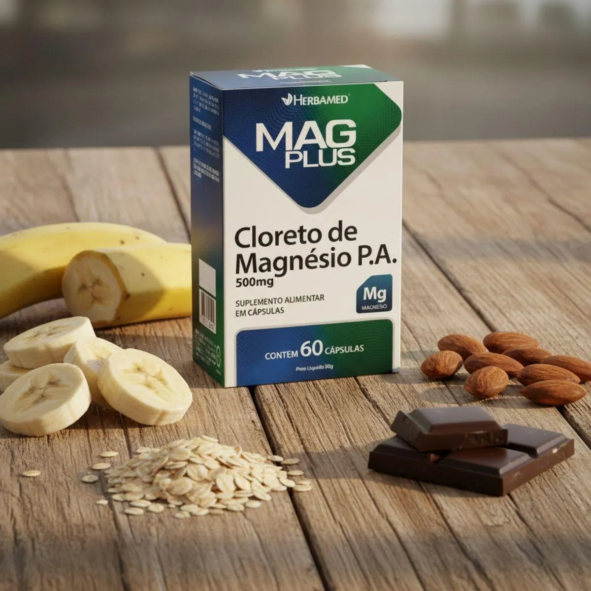 SUPL. CLORETO DE MAGNÉSIO P.A 500MG C/ 60 CAP. MAGPLUS HERBAMED - Imagem 2