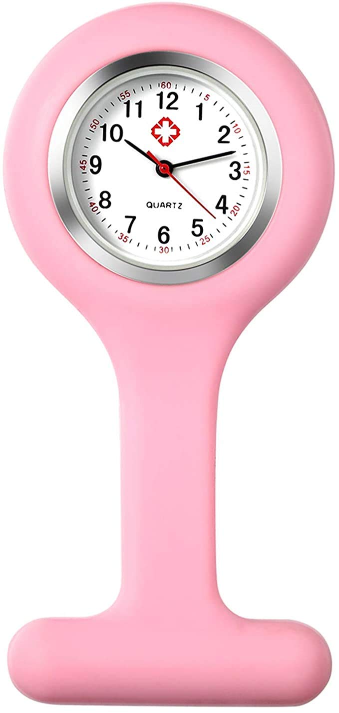 RELÓGIO LAPELA ENFERMAGEM ROSA