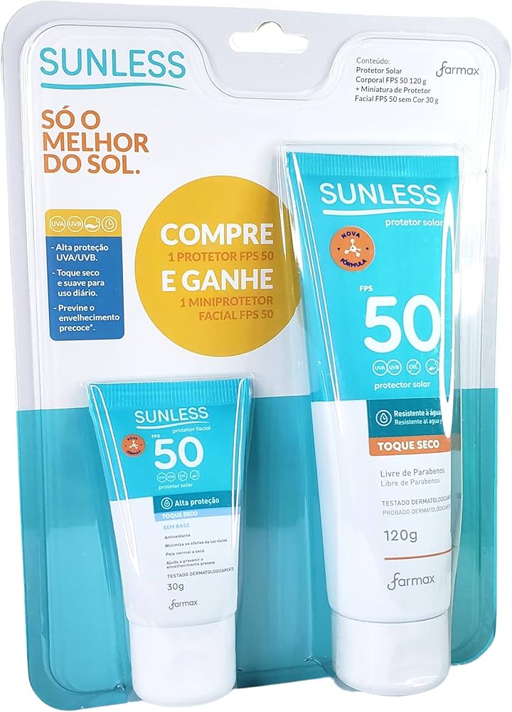 PROTETOR SOLAR CORPORAL FPS 50 120G + MINI PROT FACIAL SUNLESS FARMAX