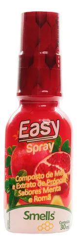 SPRAY BUCAL EASY DE MEL E PRÓPOLIS SABOR MENTA E ROMÃ 30ML SMELLS