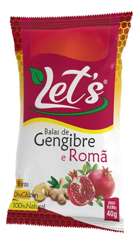 BALAS DE GENGIBRE E ROMÃ 30G LET'S SMELLS