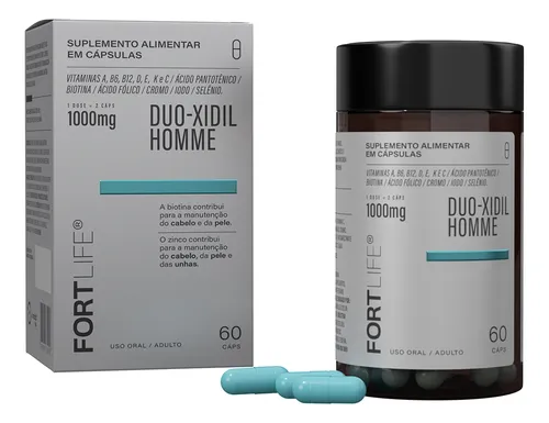 DUO-XIDIL HOMME 1000MG C/ 60 CAP. FORTLIFE