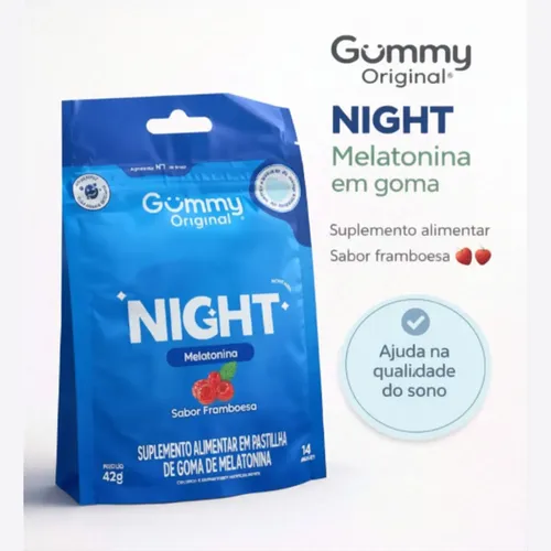 MELATONINA C/ 14 GOMAS FRAMBOESA GUMMY ORIGINAL - Imagem 2
