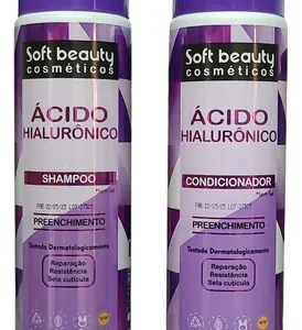 KIT SHAMPOO + CONDICIONADOR ÁCIDO HIALURÔNICO 300ML SOFT BEAUTY