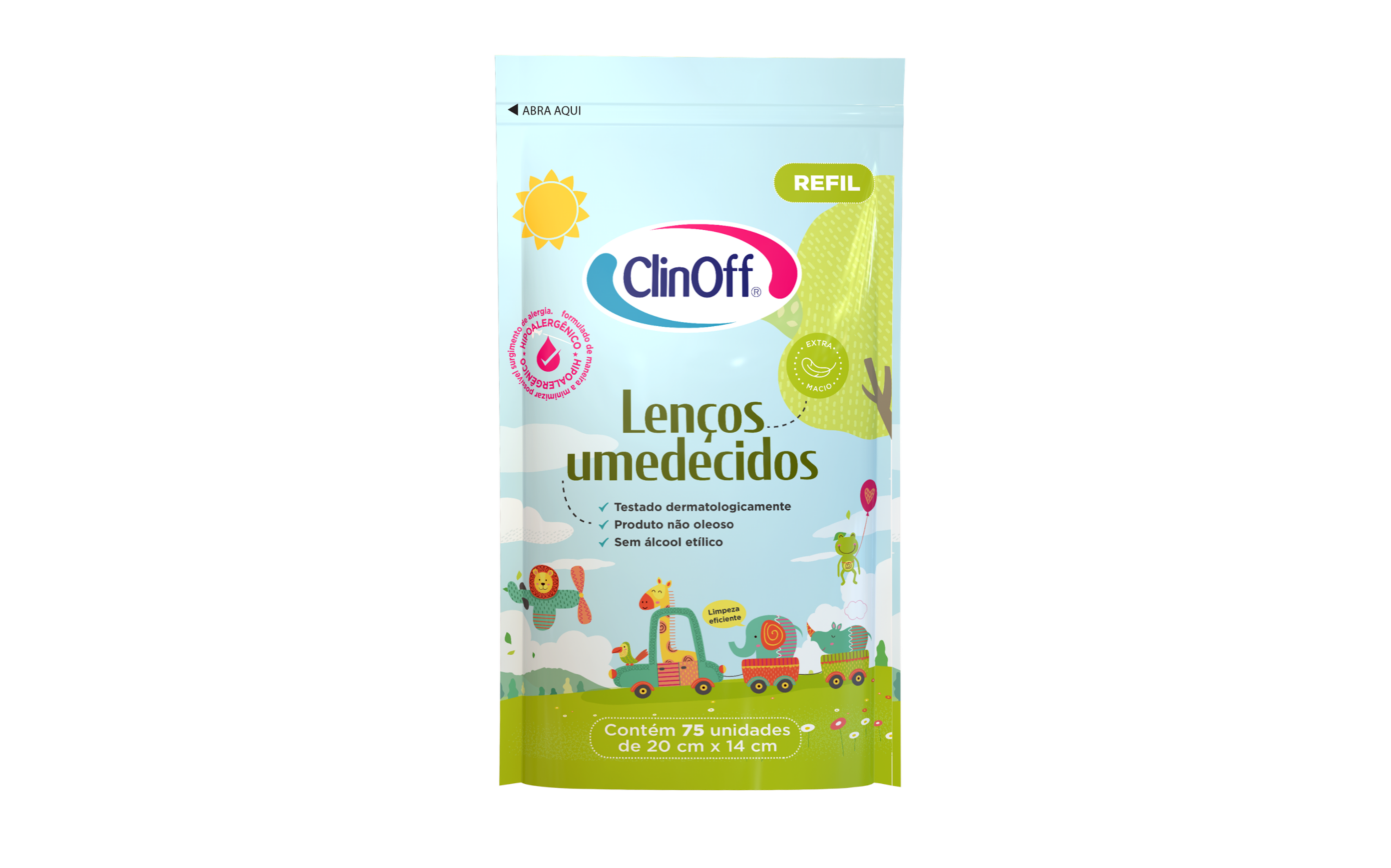 LENÇOS UMEDECIDOS CLINOFF C/ 75 UNID. REFIL