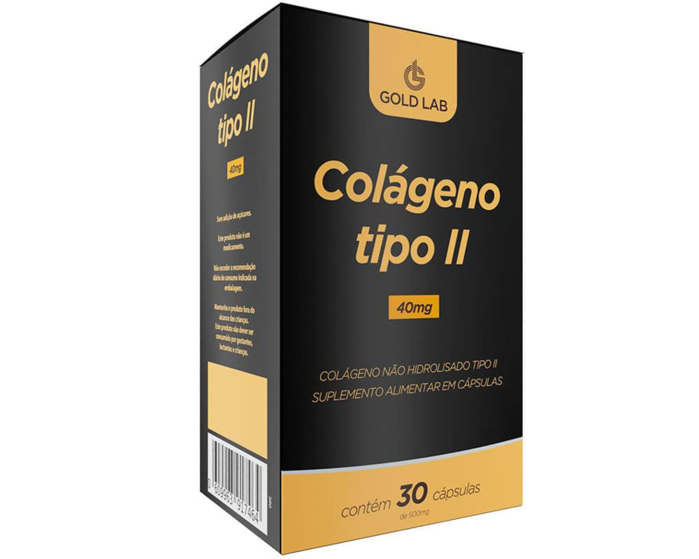COLÁGENO TIPO II 40MG C/ 60 CAP GOLD LAB