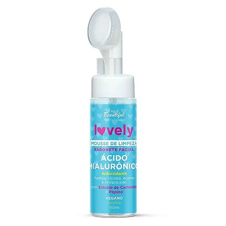 MOUSSE DE LIMPEZA FACIAL LOVELY ÁCIDO HIALURÔNICO 150ML