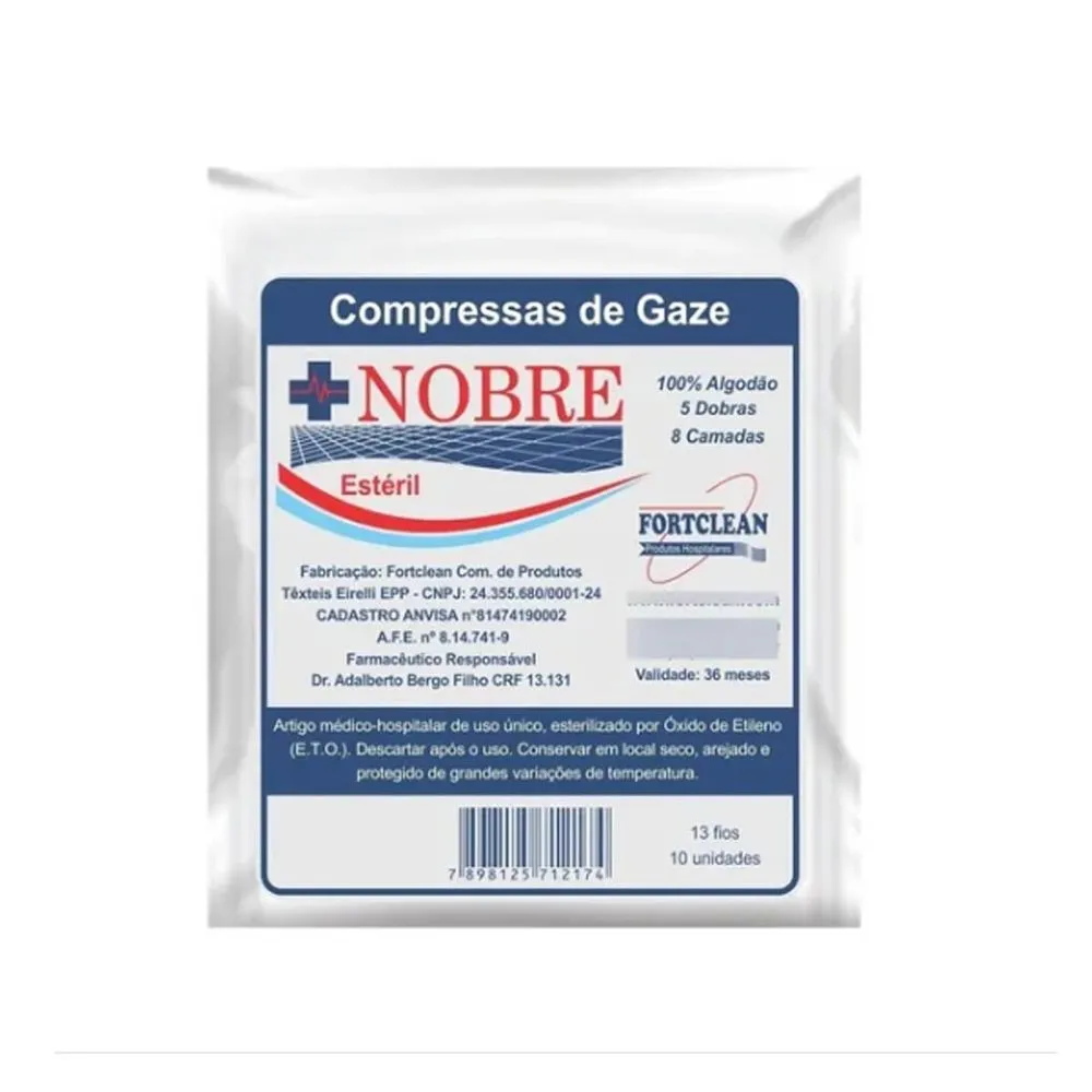 COMPRESSA GAZE NOBRE 13 FIOS C/10