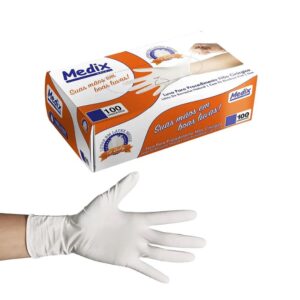 LUVAS DE LÁTEX TAM. P MEDIX SAÚDE COM 100 UNID. COM PÓ