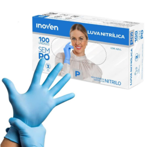 LUVA NITRÍLICA AZUL TAM. M INOVEN 100 UNID.