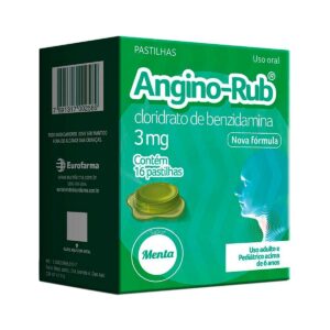 ANGINO RUB CLORIDATO DE BENZIDAMINA 3MG C/ 16 PAST. MENTA EUROFARMA