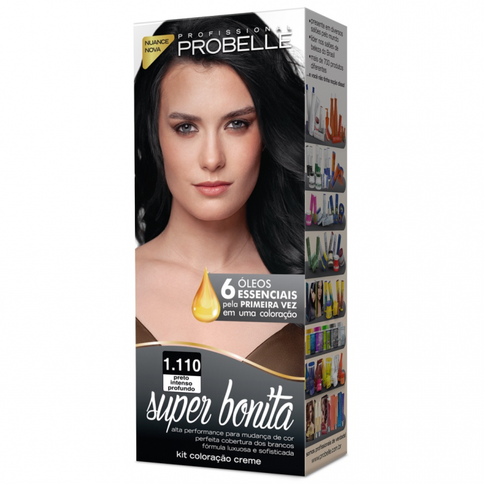 TINTA CABELO SUPER BONITA PROBELLE PRETO PROFUNDO 1.110